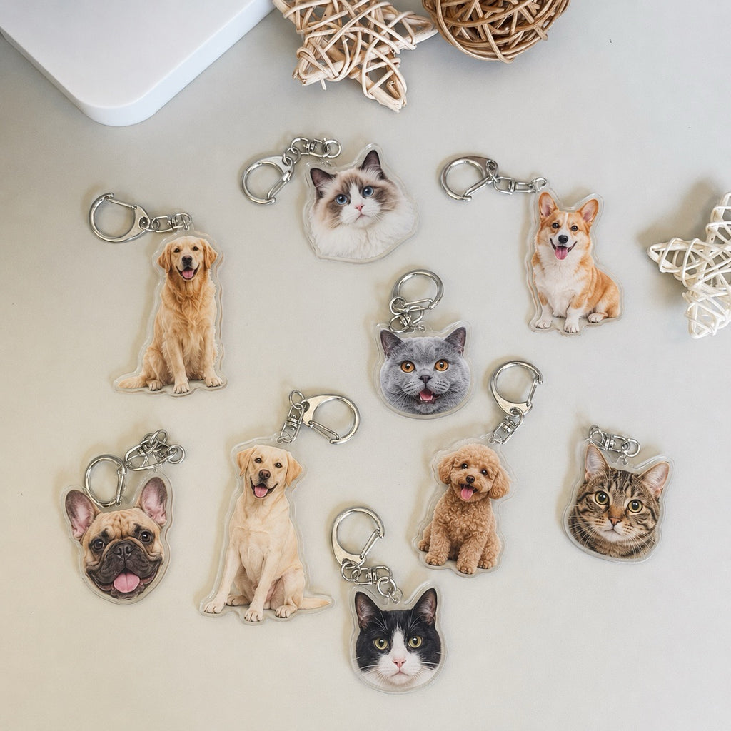 Custom Pet Photo Acrylic Keychain