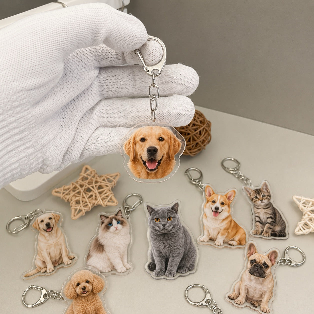 Custom Pet Photo Acrylic Keychain