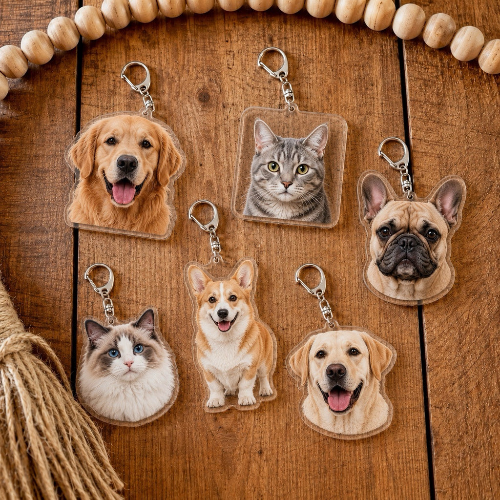 Custom Pet Photo Acrylic Keychain